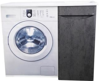 Тумба под раковину для стиральной машины Bellezza Олиссия 100см правый серый 00000011197