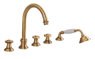 Смеситель на борт ванны с выдвижным душем и переключателем Cezares APHRODITE-BVD-02-M