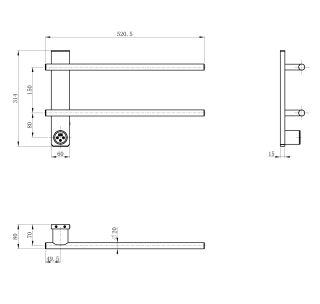 Полотенцесушитель электрический Wonzon & Woghand N?rnberg WW-AL342-BG 52x31 см брашированное золото