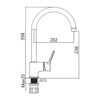 Смеситель для кухни Maretti Elena EA31RZZ163, хром