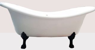 Ванна из искусственного камня Фэма Стиль Габриэлла на опорах черных 187x84 см