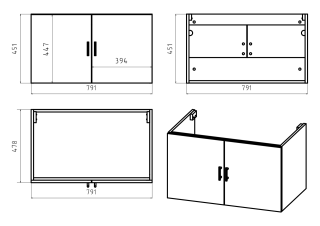 Подвесная тумба под раковину Misty Галвер 80см белый