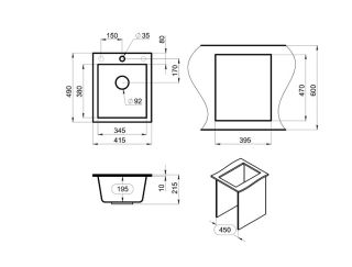 Мойка кухонная Granula 4201, ШВАРЦ