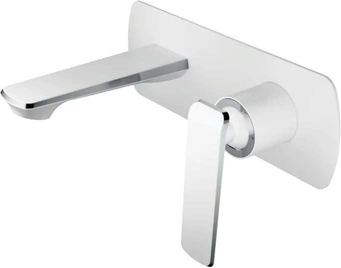 Смеситель для раковины встраиваемый Haiba HB548-8 с внутренней частью белый матовый