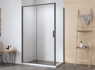 Душевой уголок Aquanet Pleasure Evo AE65-110x90-BT 324133 110x90 см профиль чёрный матовый стекло прозрачное