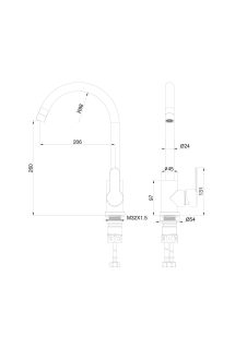 Смеситель для кухни Wonzon & Woghand WW-AE4554-MB чёрный матовый
