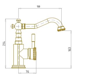 Смеситель для раковины Bronze de Luxe WINDSOR 21788, бронза