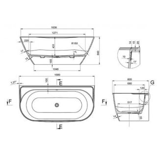 Ванна BAS ВА00023 Палермо 168х80 белая