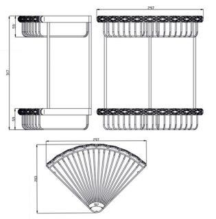 Полка угловая двойная Zorg Antic AZR U-4 SL серебро