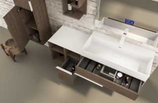 Раковина из искусственного мрамора Cezares 91x11 Bianco Space 50263