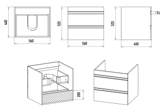 Подвесная тумба под раковину Misty Ингрид 60см белый