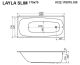 Акриловая ванна Whitecross Layla Slim 0122.170075.100 170x75см белый глянец
