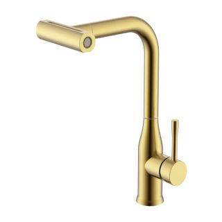 Смеситель для кухни Splenka S206.49.03 с мультифункциональным изливом золотой сатин