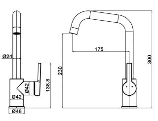 Смеситель для кухни Swedbe Diana 1041B чёрный