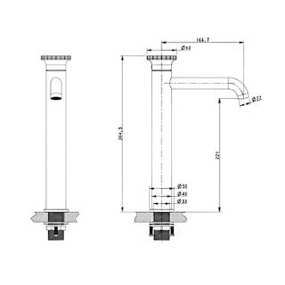 Смеситель для раковины Bronze de Luxe 9008GM-R, графит/красный