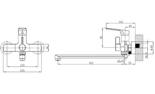 Смеситель для ванны Splenka S06.22.06 чёрный