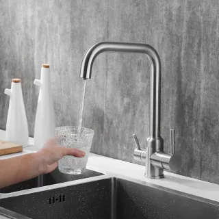 Смеситель для кухни Shevanik S268B с подключением фильтра сатин