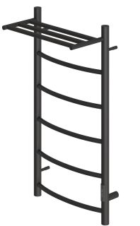 Полотенцесушитель электрический Point Афина PN04848PB с полкой 40x80см чёрный матовый