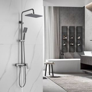 Душевая стойка Shevanik S8936T оружейная сталь