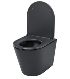 Подвесной унитаз IDDIS Calipso CALR3BMi25 безободковый чёрный матовый