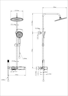 Душевая стойка Wonzon & Woghand Muse Forte WW-B3580-MB с термостатом чёрный матовый