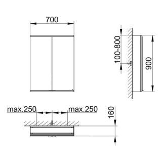 Зеркальный шкаф Keuco Royal Modular 800211071100000 70 см