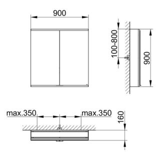 Зеркальный шкаф Keuco Royal Modular 800211091100300 90 см