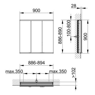 Зеркальный шкаф Keuco Royal Modular 800310091000000 90 см