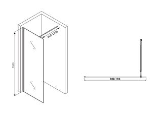 Душевая перегородка ABBER Immer Offen 120см AG61120B
