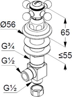 Боковой вентиль Kludi 1926 хром 518170520