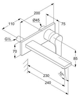 Встраиваемый смеситель для раковины Kludi Zenta SL хром 482480565