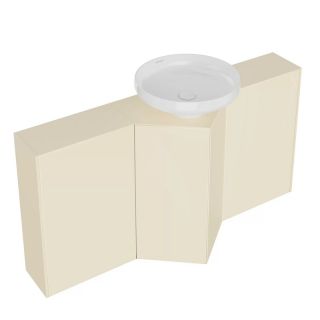 Тумба-модуль под раковину со столешницей без боковин Kerama Marazzi Caravan KMCACb50MBt0 50 см сливочный матовый
