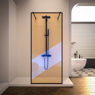 Душевая перегородка Veconi Korato KR-90BС, 1000x2000, черный матовый, хамелеон