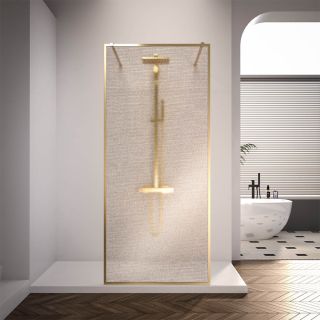 Душевая перегородка Veconi Korato KR-90GL, 1000x2000, брашированное золото, ламинированное золото