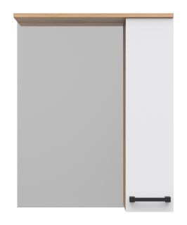 Зеркальный шкаф Misty Крафт 60см правый белый/дуб крафт золотой