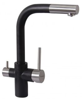 Смеситель для кухни Florentina Кристалл с подключением под фильтр антрацит