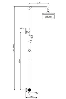 Душевая стойка Raglo R01.26.03 с термостатом золотой сатин