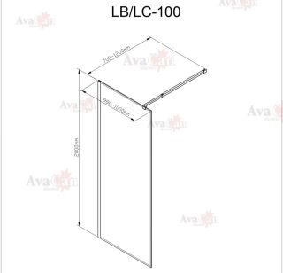 Душевая перегородка AvaCan LB 100 MT чёрный