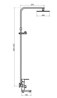 Душевая стойка РМС SUS125BL-009DK чёрный