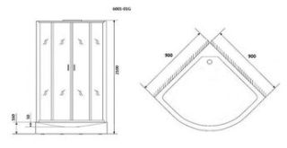 Душевая кабина Niagara Premium NG-6001-01G 90х90 см