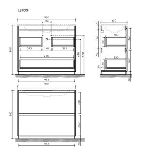 Тумба напольная под раковину Sancos Libra Floor LB100FECH 100 см дуб чарльстон