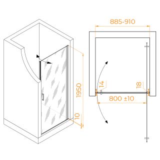 Душевая дверь RGW LE-003 351200309-11 90см хром