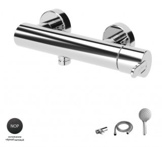 Смеситель для душа однорычажный, чёрный матовый Cezares LEAF-D-NOP