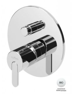 Встраиваемый однорычажный смеситель на 2 выхода, белый матовый Cezares LEAF-VDIM-BIO