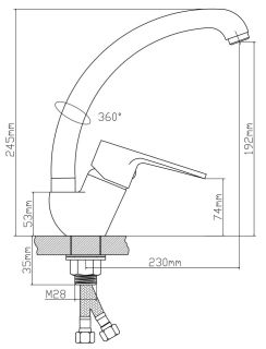 Смеситель для кухни BOOU B8282-10F хром