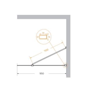 Душевая перегородка CEZARES LIBERTA-L-1-TB-95-C-NERO
