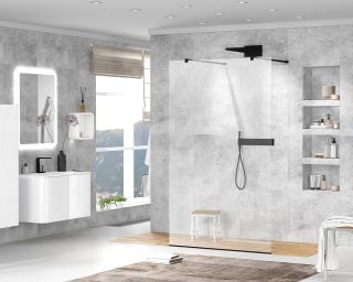 Душевая перегородка CEZARES LIBERTA-L-2-140-120-C-NERO кронштейн 120 см