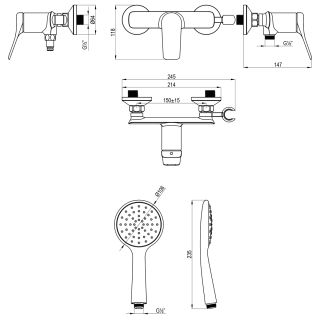 Смеситель для душа Lemark Ortus LM11303C хром