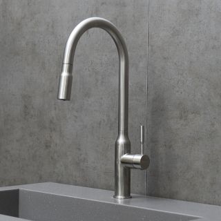 Смеситель для кухни Lemark Expert LM5086S с вытягивающимся поворотным изливом сталь