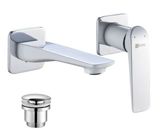 Встраиваемый смеситель для раковины Lemark Allegro LM5936CW с донным клапаном хром/белый